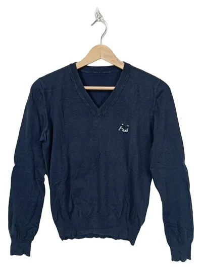 Armani Jeans Pullover V-Ausschnitt Damen Gr. 36 S Blau Casual