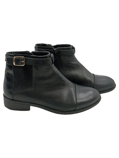 COX Damen Stiefeletten Chelsea Boots Schwarz Gr. 38 Leder