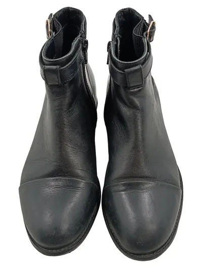 COX Damen Stiefeletten Chelsea Boots Schwarz Gr. 38 Leder