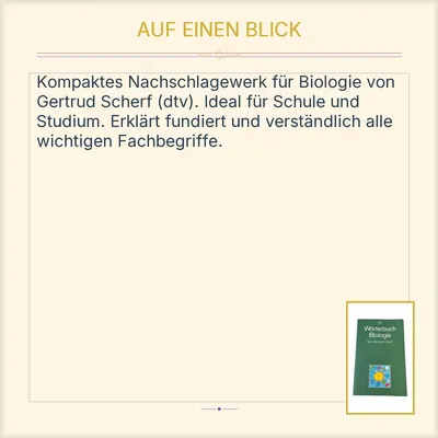 Wörterbuch Biologie Gertrud Scherf dtv Taschenbuch Fachbuch Nachschlagewerk