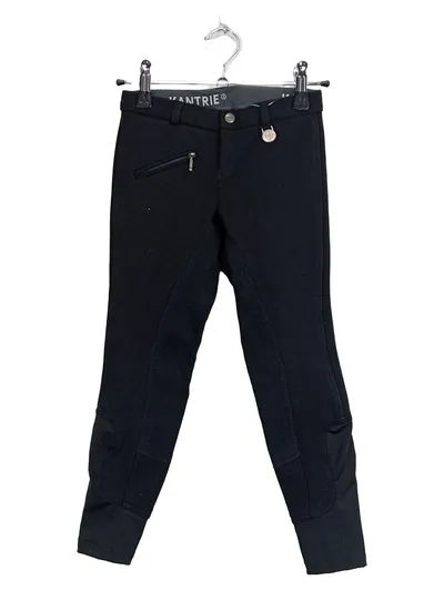 KANTRIE Reithose Kinder Gr. 134 Schwarz Sportlich Baumwolle