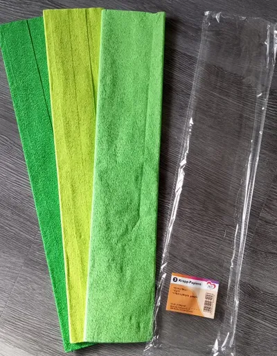 Ideen mit Herz 3 Krepp-Papiere 50x200cm 32g/m² hellgrün gelbgrün grasgrün