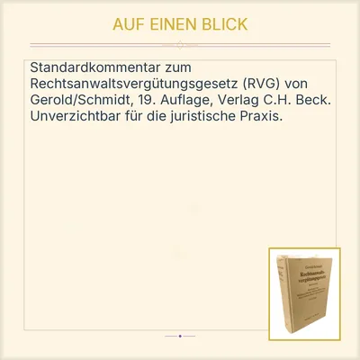 Rechtsanwaltsvergütungsgesetz Kommentar Gerold, Schmidt 19. Auflage C.H.Beck