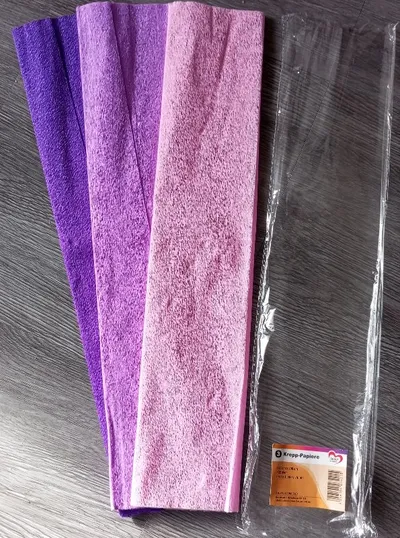 Ideen mit Herz 3 Krepp-Papiere Bastelpapier Rosa Flieder Violett 50x200cm 32g/m²