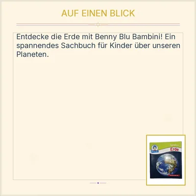 Benny Blu Bambini Erde Sachbuch für Kinder Natur