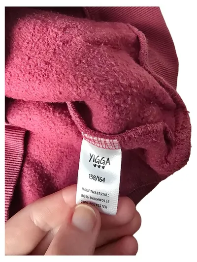 Yigga Kapuzenpullover Hoodie Rot Pferde-Print Pailletten Gr. 158, 164 Mädchen