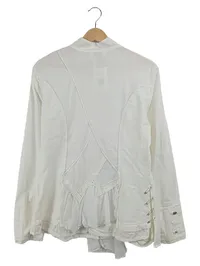 Elisa Cavaletti Bluse Damen Gr. 38 Weiß Applikationen Casual Langarm 2