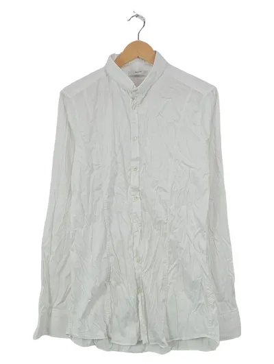 Aglini Herren Business Hemd Weiß Gr. 54 XXL Langarm Baumwolle