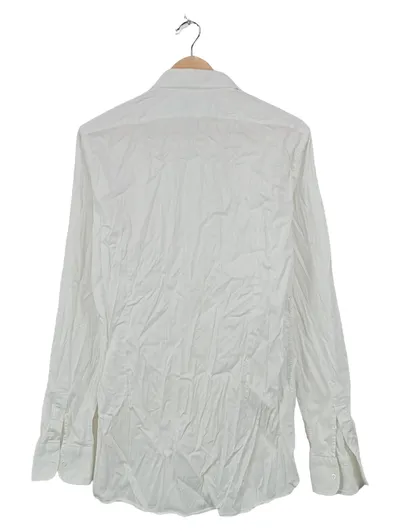 Aglini Herren Business Hemd Weiß Gr. 54 XXL Langarm Baumwolle
