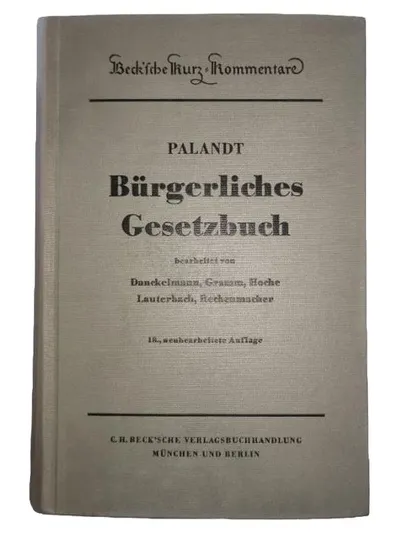 Bürgerliches Gesetzbuch Palandt 18. Auflage C.H. Beck