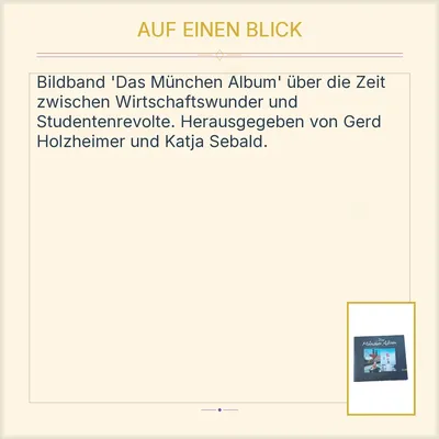 Das München Album Gerd Holzheimer Bildband Wirtschaftswunder Studentenrevolte