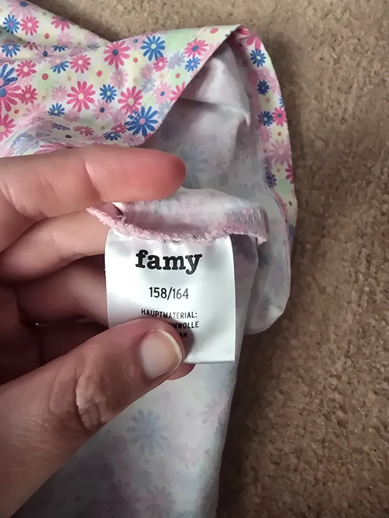 Famy Kinder T-Shirt Gr. 158, 164 Mehrfarbig Blumenmuster Kurzarm 3
