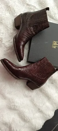 Billi Bi Damen Stiefelette Chelsea Boot Kroko-Optik Braun Gr. 39 4