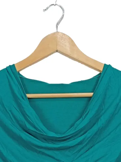 ORSAY Damen Bluse Wasserfallausschnitt Petrol Gr. S 36 Viskose