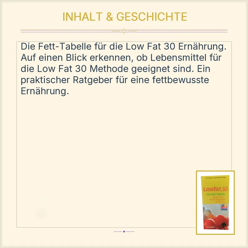 Low Fat 30 Die Fett-Tabelle Gabi Schierz Ratgeber Gesundheit Ernährung Abnehmen 3