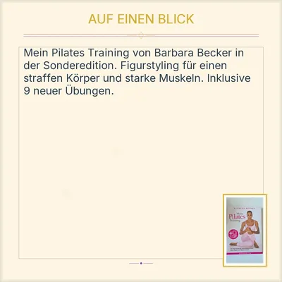 Barbara Becker Mein Pilates Training Sonderedition DVD Fitness Workout