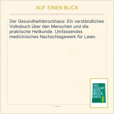 Der Gesundheitsbrockhaus F.A. Brockhaus Volksbuch vom Menschen Heilkunde