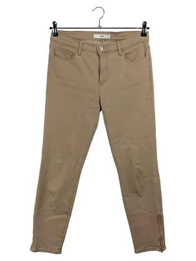 BRAX Stoffhose Damen Beige Gr. 38 Casual Reißverschluss-Details