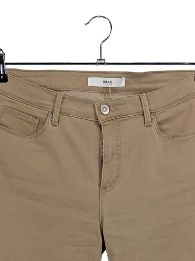 BRAX Stoffhose Damen Beige Gr. 38 Casual Reißverschluss-Details