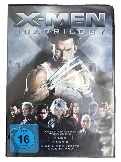 X-Men Quadrilogy DVD Box Hugh Jackman Science-Fiction 4 Filme FSK 16
