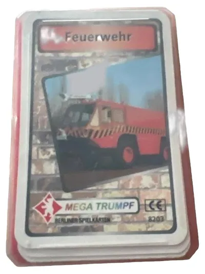 Berliner Spielkarten Mega Trumpf Feuerwehr Kartenspiel Quartett Fahrzeuge