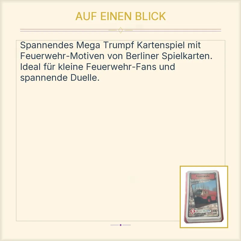 Berliner Spielkarten Mega Trumpf Feuerwehr Kartenspiel Quartett Fahrzeuge 2