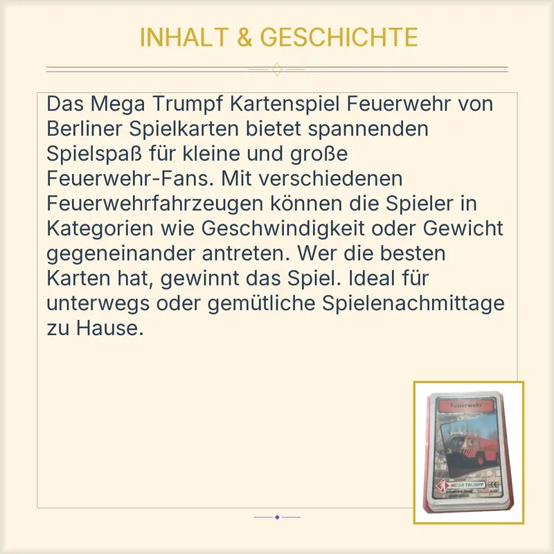 Berliner Spielkarten Mega Trumpf Feuerwehr Kartenspiel Quartett Fahrzeuge 3