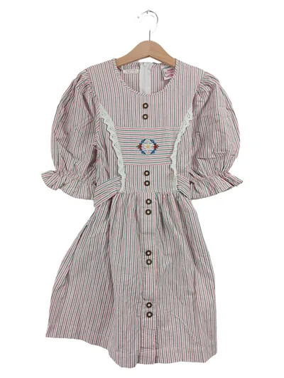 Isar-Trachten Dirndl Trachtenkleid Mädchen Gr. 122 Mehrfarbig Gestreift
