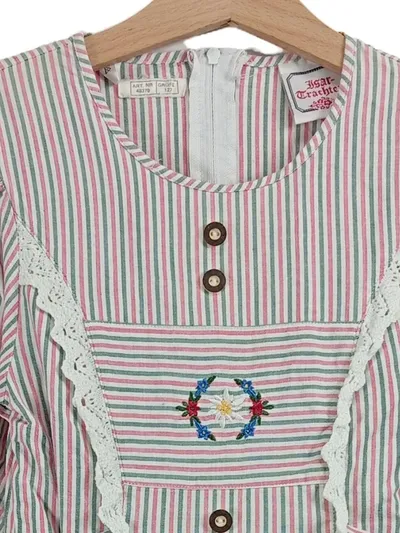 Isar-Trachten Dirndl Trachtenkleid Mädchen Gr. 122 Mehrfarbig Gestreift