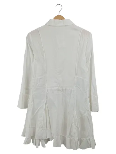 Elisa Cavaletti Damen Bluse Weiß Gr. 38 Rüschen Zierknöpfe Romantisch