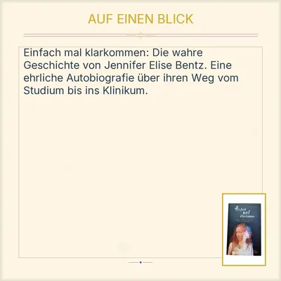 Einfach mal klarkommen Jennifer Elise Bentz Autobiografie Eden Books
