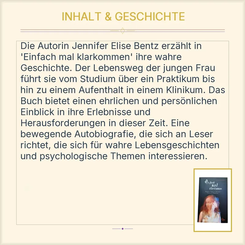 Einfach mal klarkommen Jennifer Elise Bentz Autobiografie Eden Books 3
