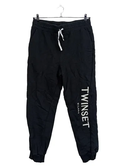 TWINSET Milano Damen Jogginghose Schwarz Gr. 42 XL Baumwolle Logo