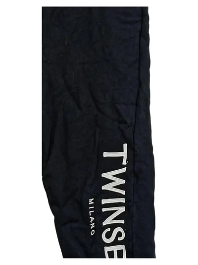 TWINSET Milano Damen Jogginghose Schwarz Gr. 42 XL Baumwolle Logo