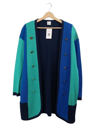 Hofmann Copenhagen Damen Strickjacke Vintage Blau Gr. 40 L Wolle