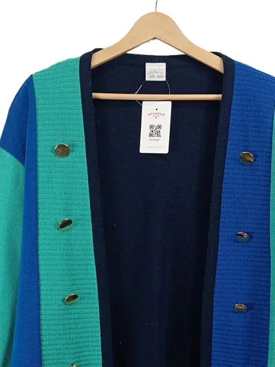 Hofmann Copenhagen Damen Strickjacke Vintage Blau Gr. 40 L Wolle