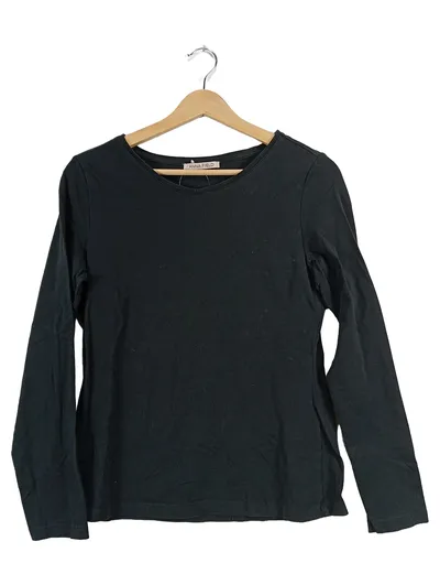 Anna Field Damen Langarmshirt Schwarz Gr. M Basic Baumwolle Longsleeve