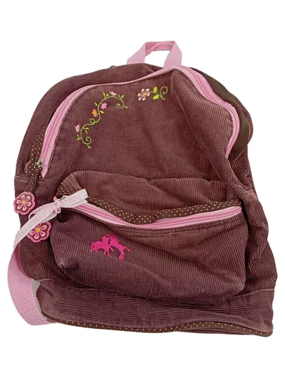 Die Spiegelburg Kinderrucksack Rucksack Braun Cord Pferde Blumen