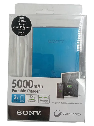 Sony CP-F5(L) Powerbank 5000mAh USB Tragbares Ladegerät Blau