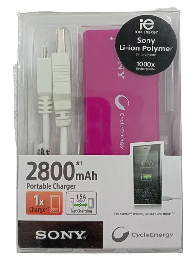 Sony CP-V3(V) Powerbank Portable Charger 2800mAh Pink