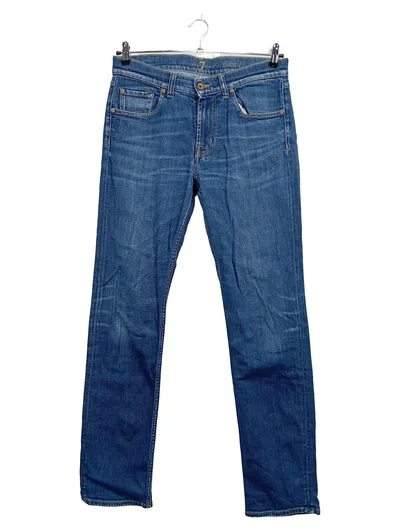 7 For All Mankind Slimmy Herren Jeans Slim Fit Blau Gr. 32 W32 L32