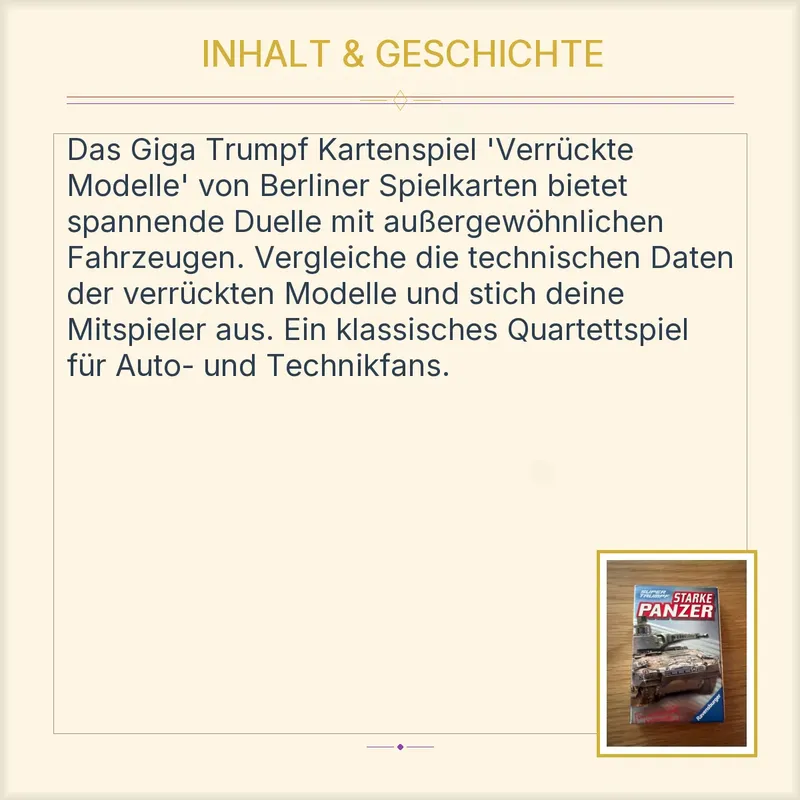 Berliner Spielkarten Giga Trumpf Verrückte Modelle Quartett Spiel ab 6 Jahre 10