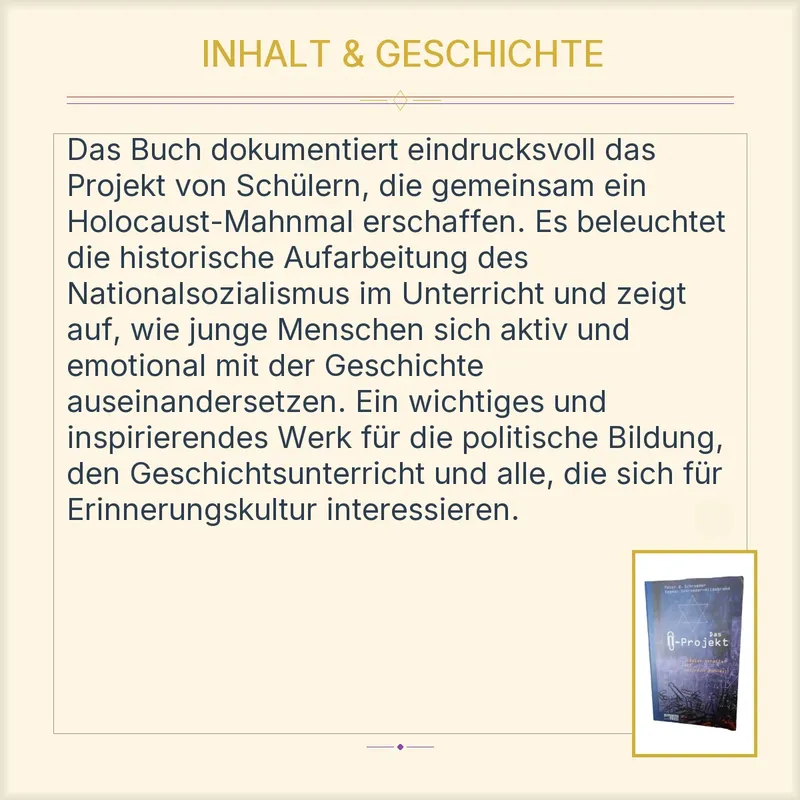 Das Büro-Projekt Peter W. Schroeder Schüler schaffen ein Holocaust-Mahnmal Buch 3