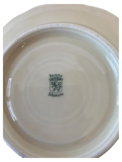 Schumann Arzberg Tasse und Unterteller Porzellan Blumenmuster Vintage Weiß