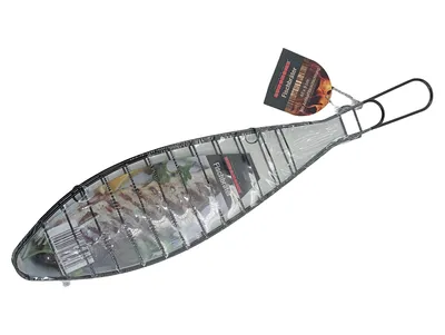 EUROHOME Fischbräter Grillguthalter Fischgriller 40x9cm Antihaft Schwarz