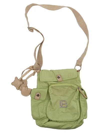 Laura Biagiotti Damen Umhängetasche Grün Polyamid Casual 20x25cm