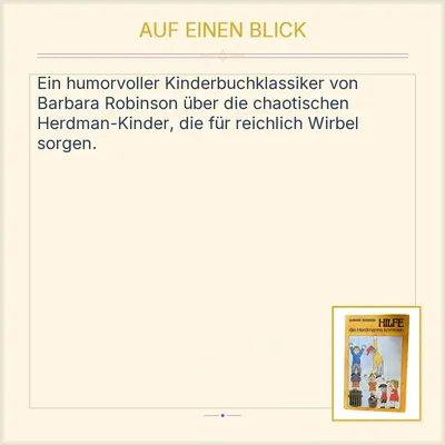 Hilfe, die Herdmanns kommen - Barbara Robinson Kinderbuch Klassiker