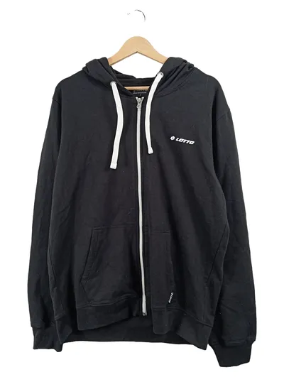Lotto Herren Sweatjacke Kapuzenjacke Schwarz Gr. 50 L Baumwolle