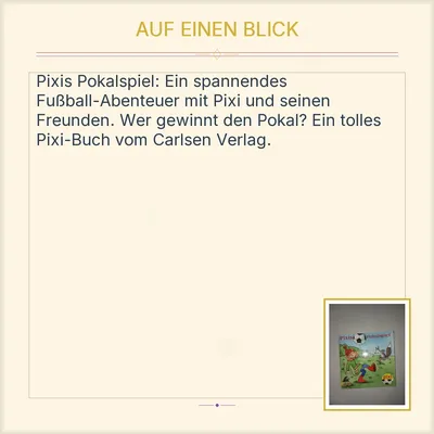 Pixi Buch Pixis Pokalspiel Carlsen Verlag Kinderbuch Vorlesebuch