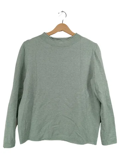 Street One Damen Pullover Langarm Gr. 38/M Grün Meliert Basic
